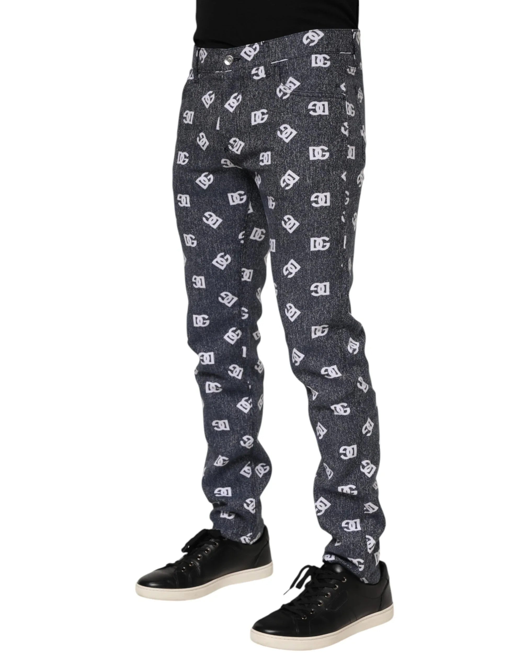 Dolce & Gabbana Dark Gray Logo Cotton Skinny Slim Denim Jeans - Zeiniez