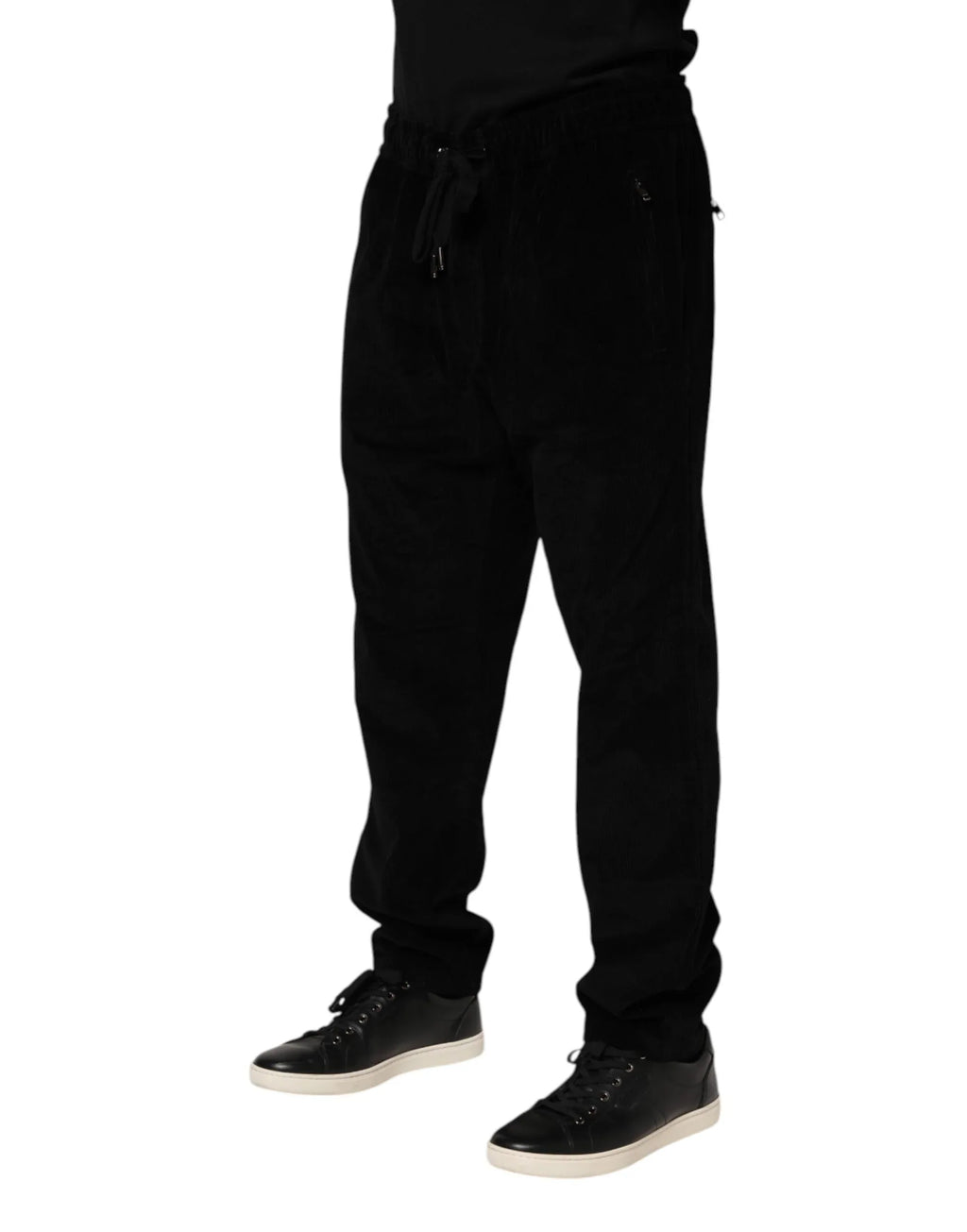 Dolce & Gabbana Black Cotton Men Jogger Sweatpants Pants - Zeiniez