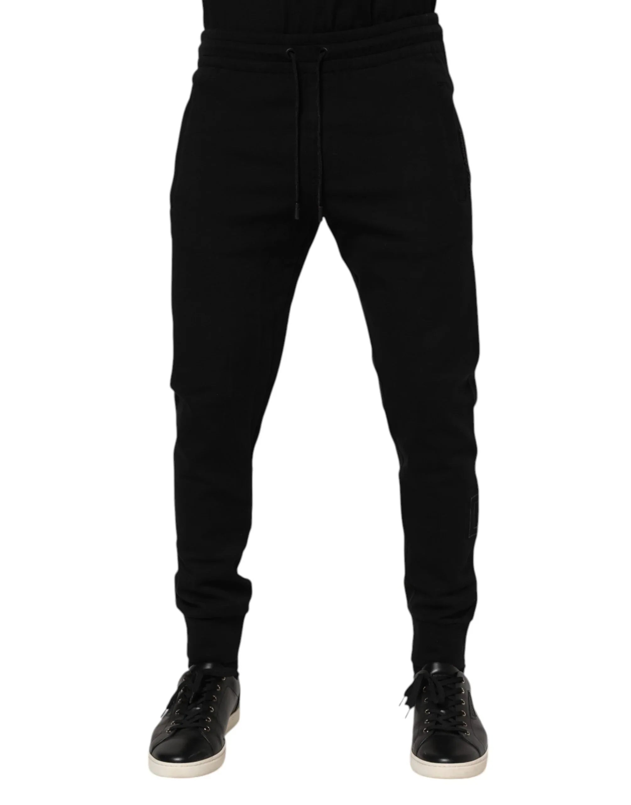 Dolce & Gabbana Black Cotton Men Jogger Sweatpants Pants - Zeiniez