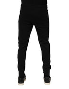 Dolce & Gabbana Black Cotton Men Jogger Sweatpants Pants - Zeiniez