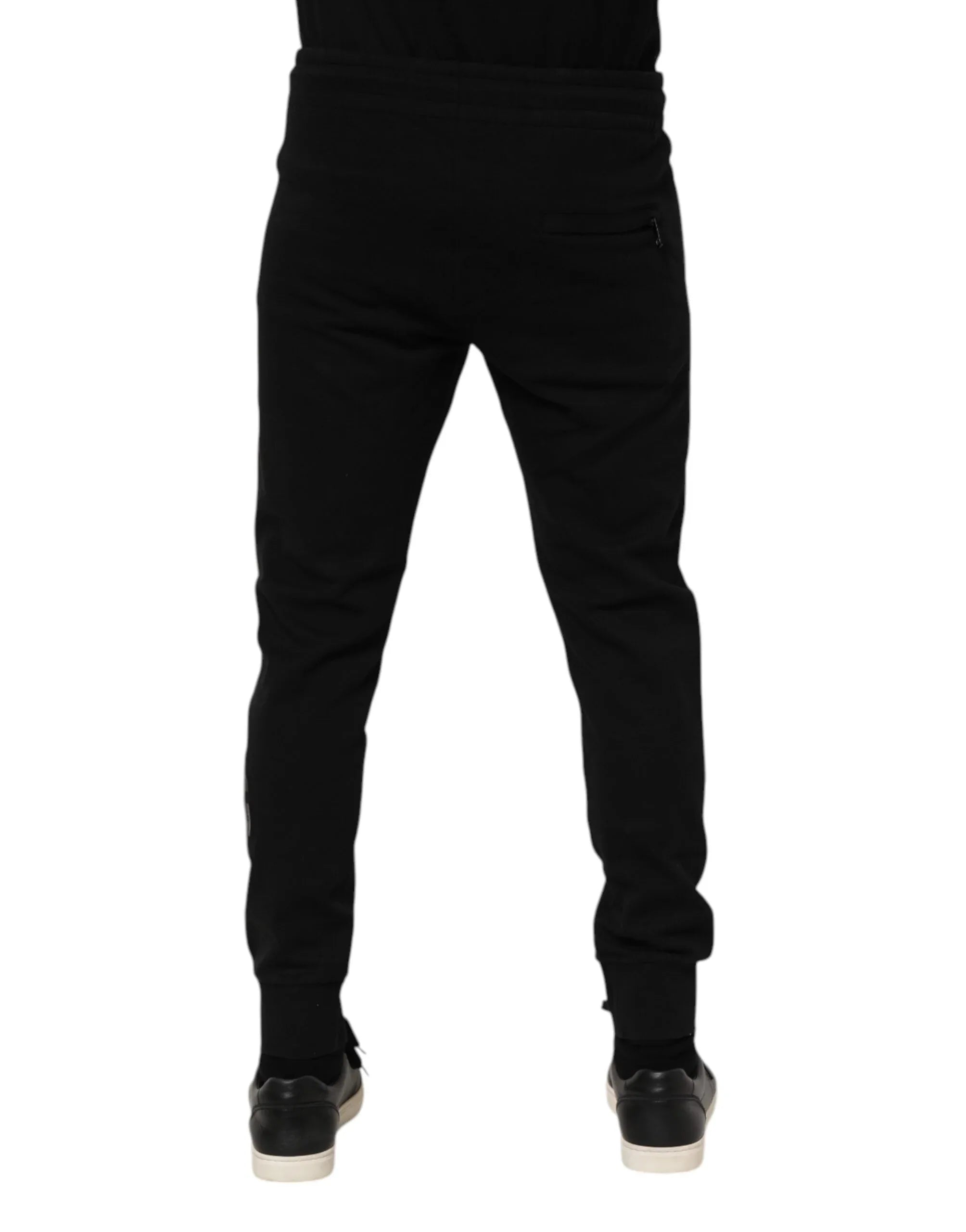 Dolce & Gabbana Black Cotton Men Jogger Sweatpants Pants - Zeiniez