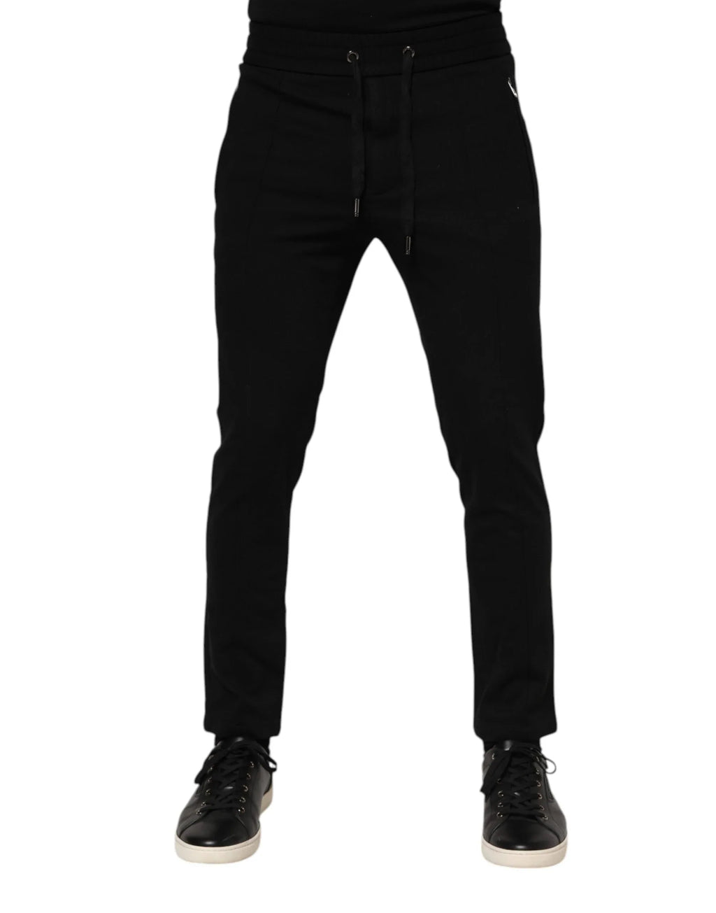 Dolce & Gabbana Black Viscose Drawstring Men Jogger Pants - Zeiniez