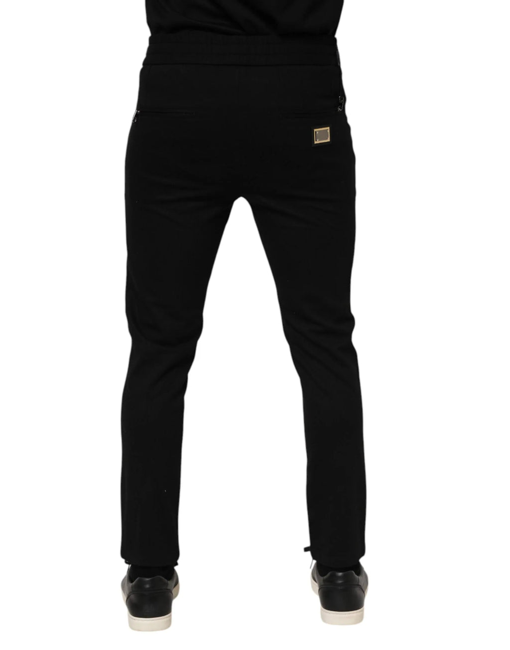 Dolce & Gabbana Black Viscose Drawstring Men Jogger Pants - Zeiniez