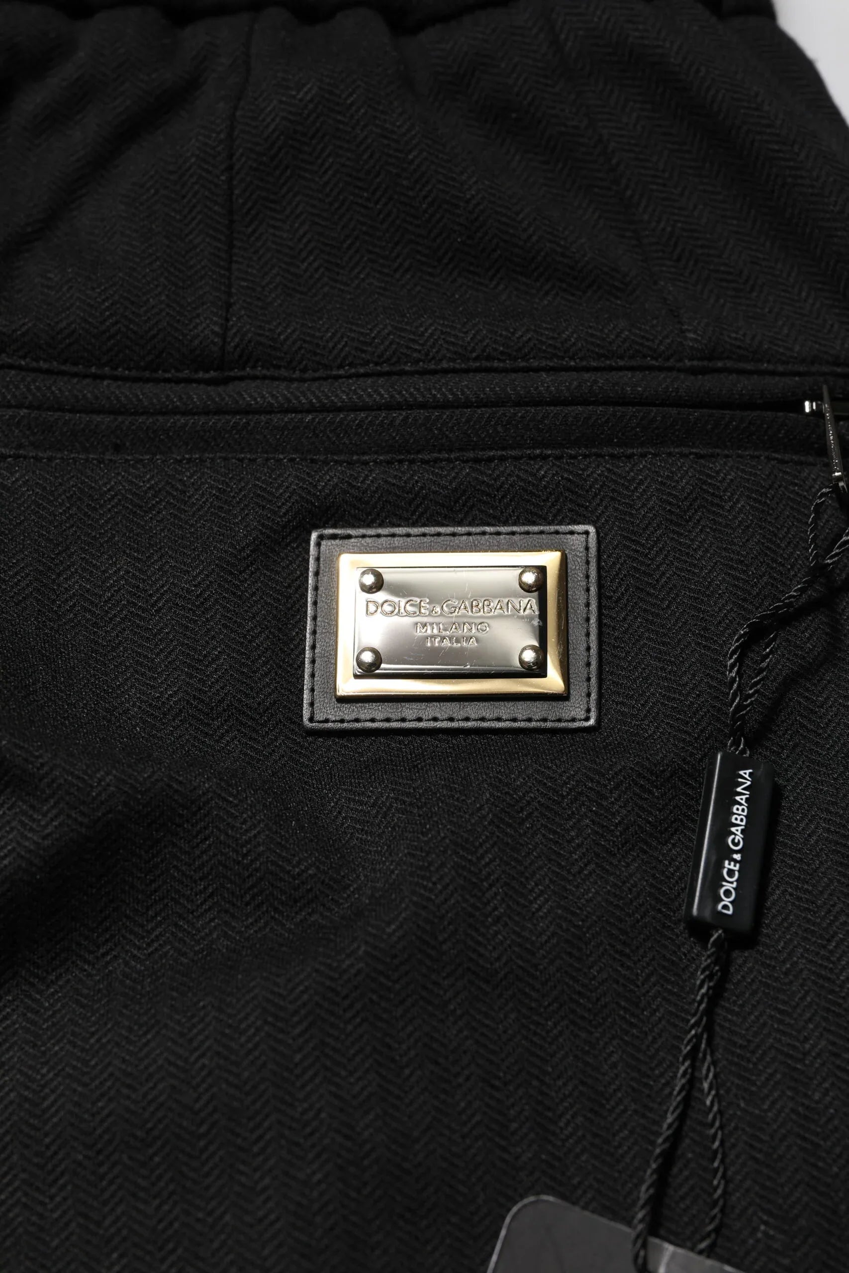 Dolce & Gabbana Black Viscose Drawstring Men Jogger Pants - Zeiniez