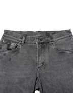 Dolce & Gabbana Gray Cotton Logo Plaque Denim Jeans - Zeiniez