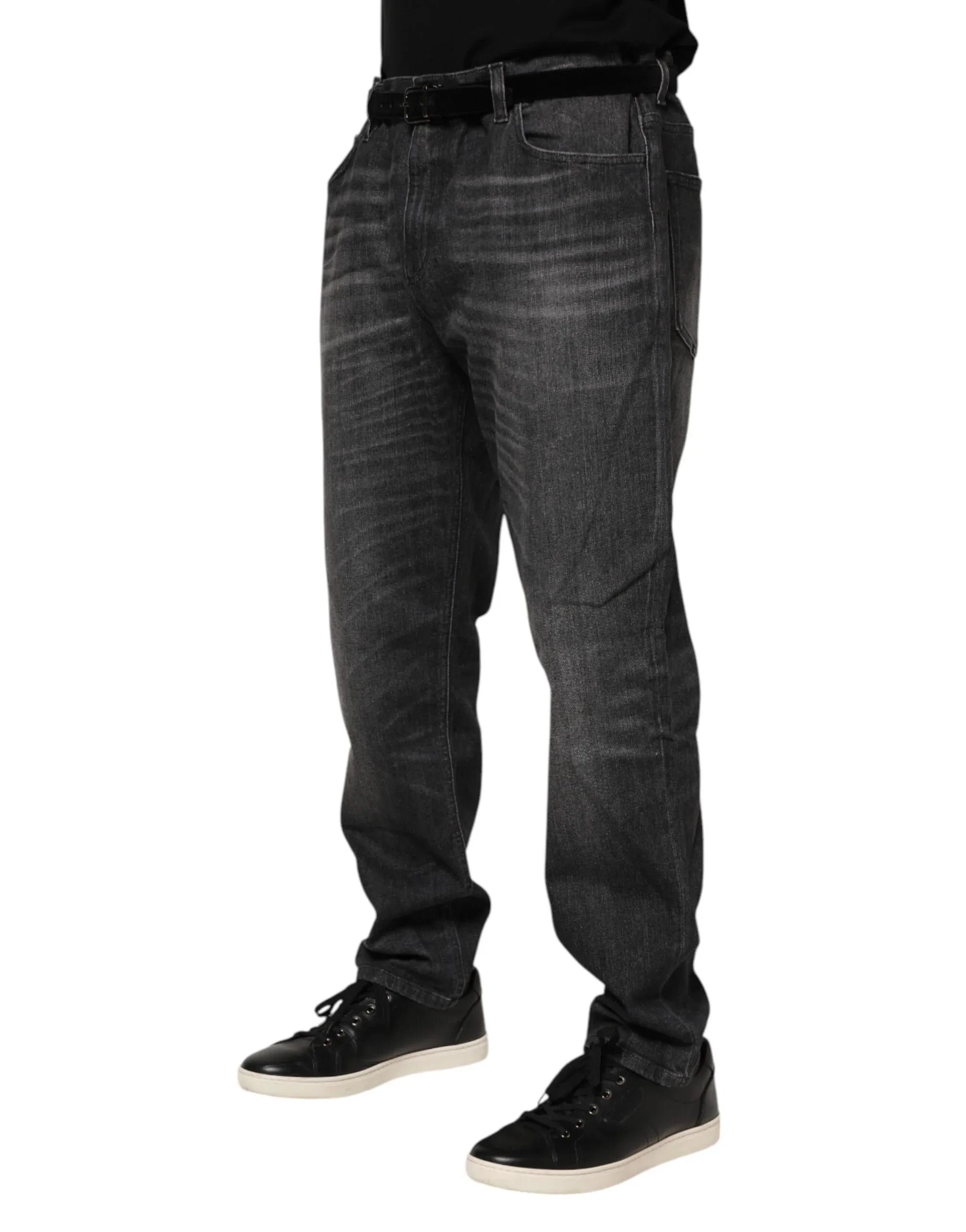 Dolce & Gabbana Gray Washed Cotton Loose Denim Jeans - Zeiniez