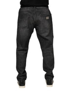 Dolce & Gabbana Gray Washed Cotton Loose Denim Jeans - Zeiniez