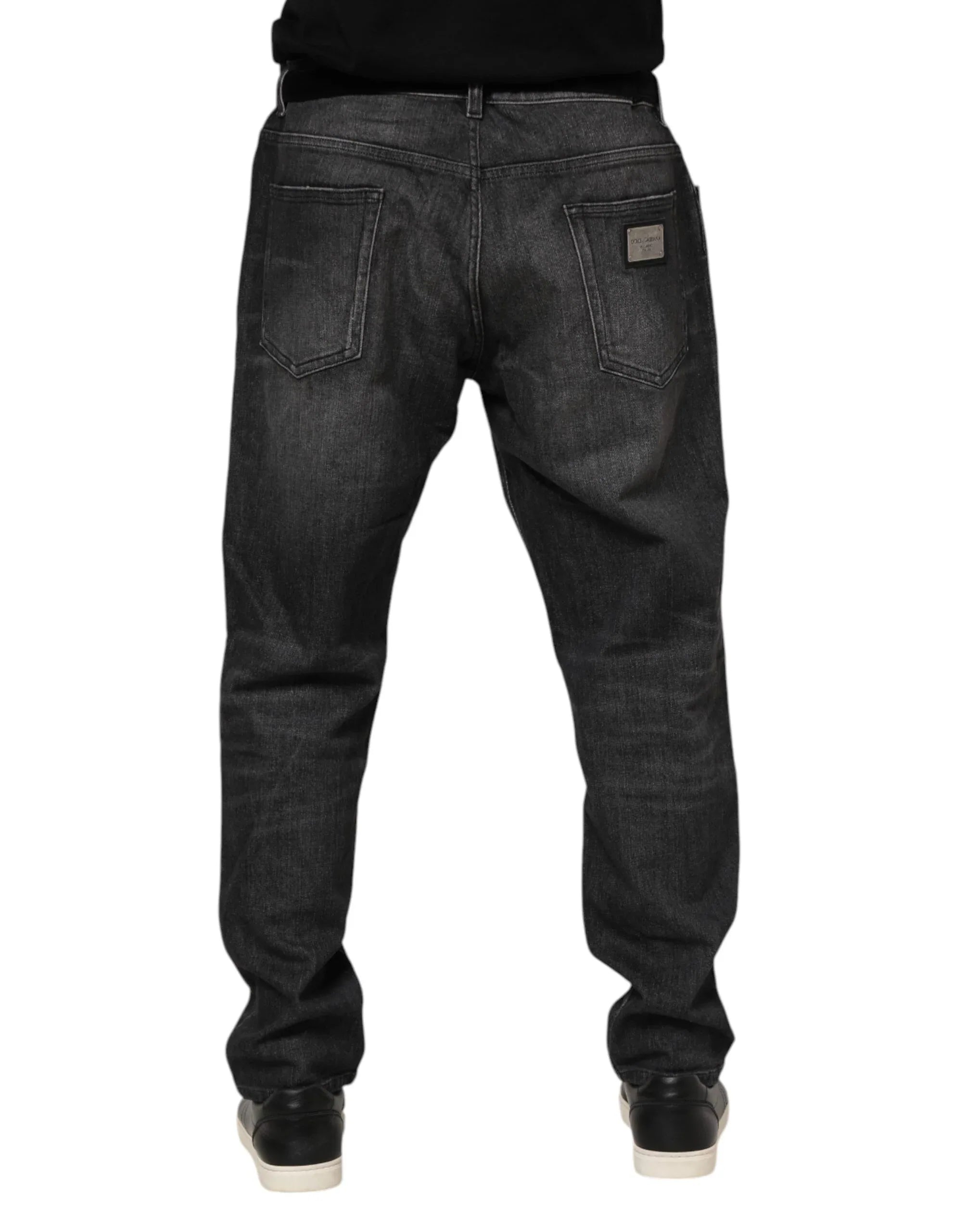 Dolce & Gabbana Gray Washed Cotton Loose Denim Jeans - Zeiniez