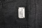 Dolce & Gabbana Gray Washed Cotton Loose Denim Jeans