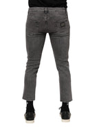 Dolce & Gabbana Gray Cotton Logo Plaque Men Denim Jeans - Zeiniez