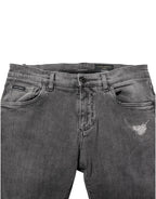 Dolce & Gabbana Gray Cotton Logo Plaque Men Denim Jeans - Zeiniez