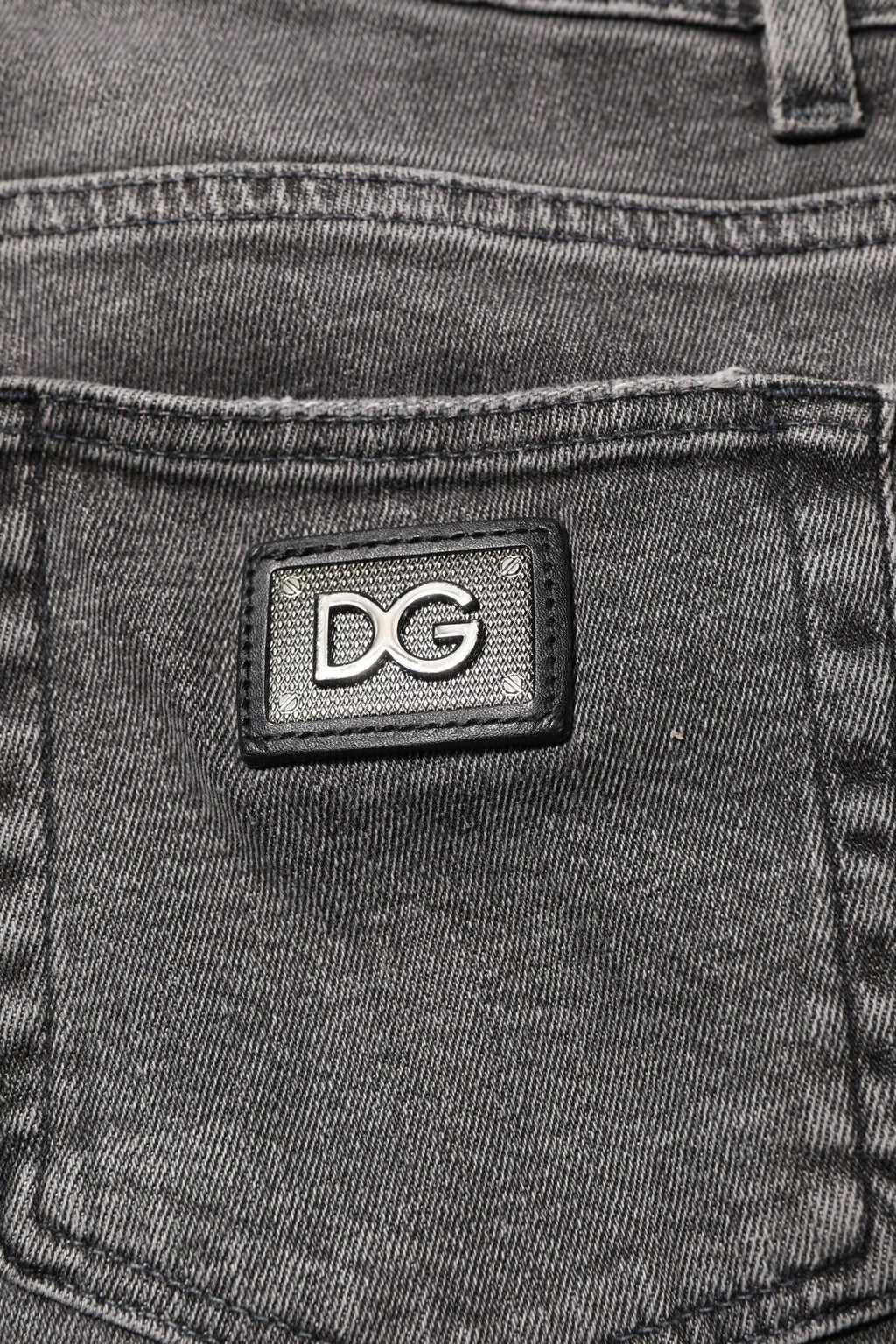 Dolce & Gabbana Gray Cotton Logo Plaque Men Denim Jeans - Zeiniez