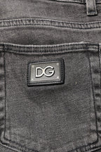 Dolce & Gabbana Gray Cotton Logo Plaque Men Denim Jeans - Zeiniez
