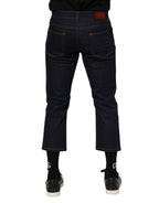 Dolce & Gabbana Dark Blue Cotton Logo Slim Fit Men Denim Jeans - Zeiniez