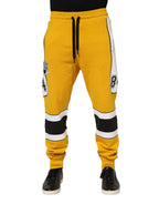 Dolce & Gabbana Yellow Print Cotton Drawstring Jogger Pants - Zeiniez