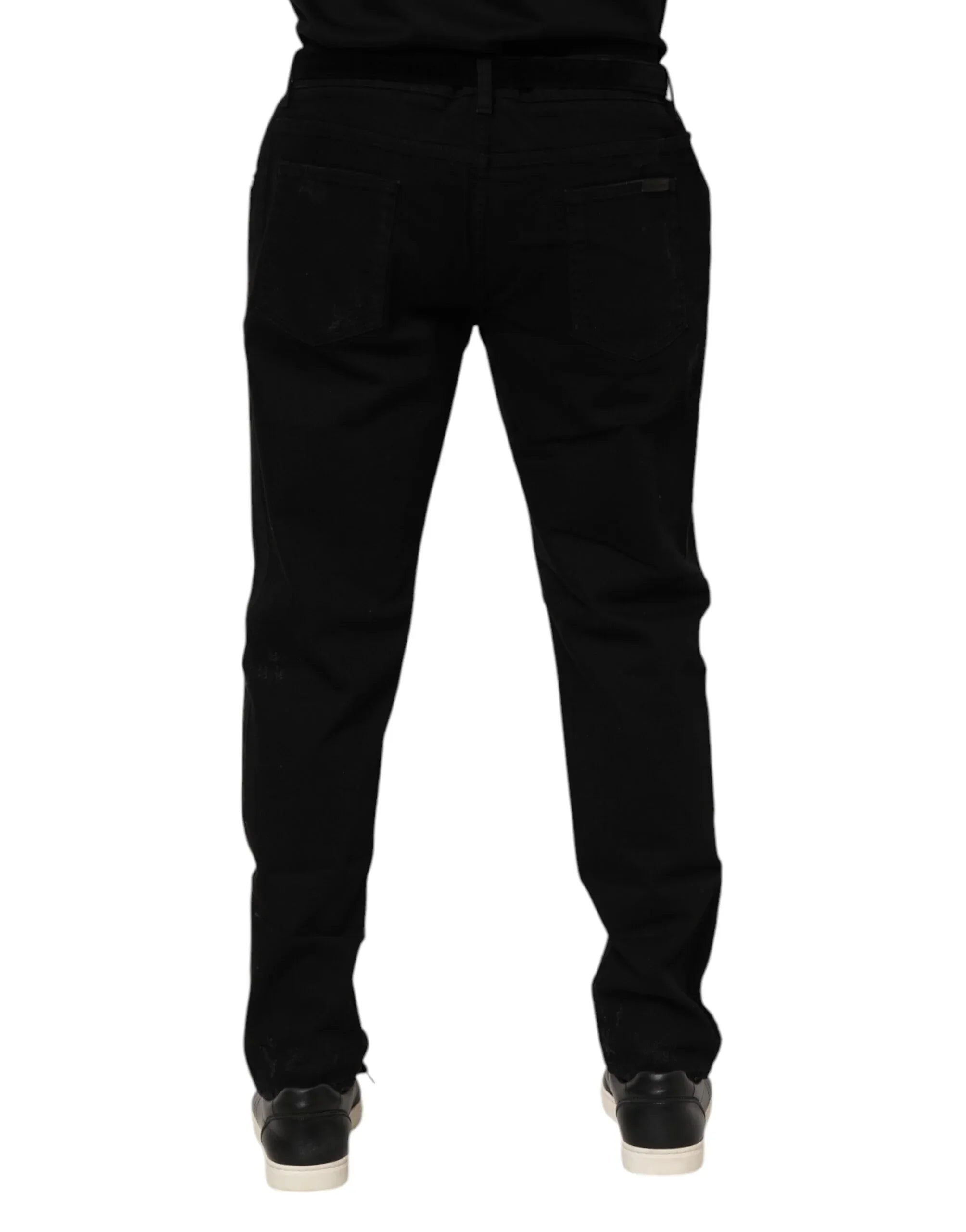 Dolce & Gabbana Black Cotton Skinny Men Denim Jeans - Zeiniez