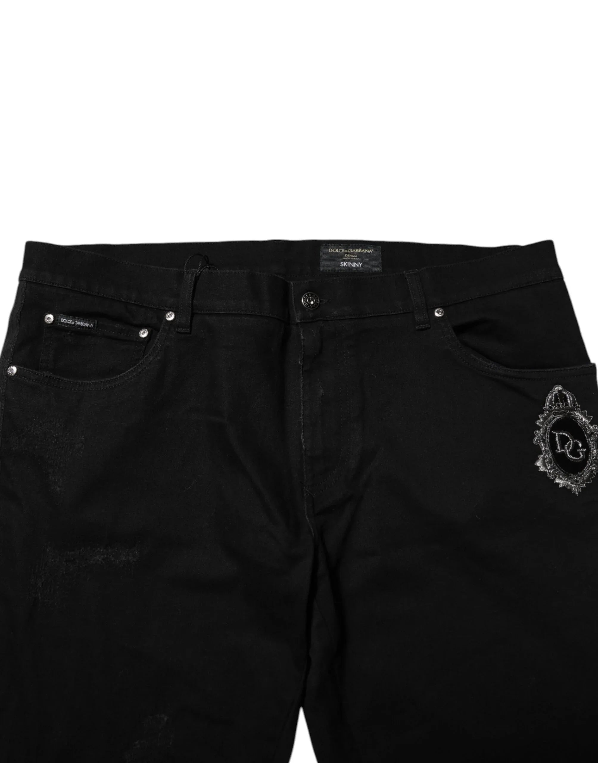 Dolce & Gabbana Black Cotton Skinny Men Denim Jeans - Zeiniez