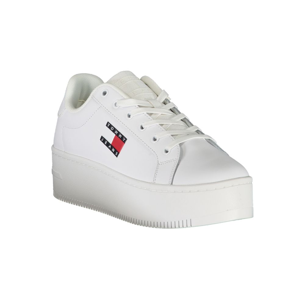 Tommy Hilfiger White Leather Women Sneaker - Zeiniez