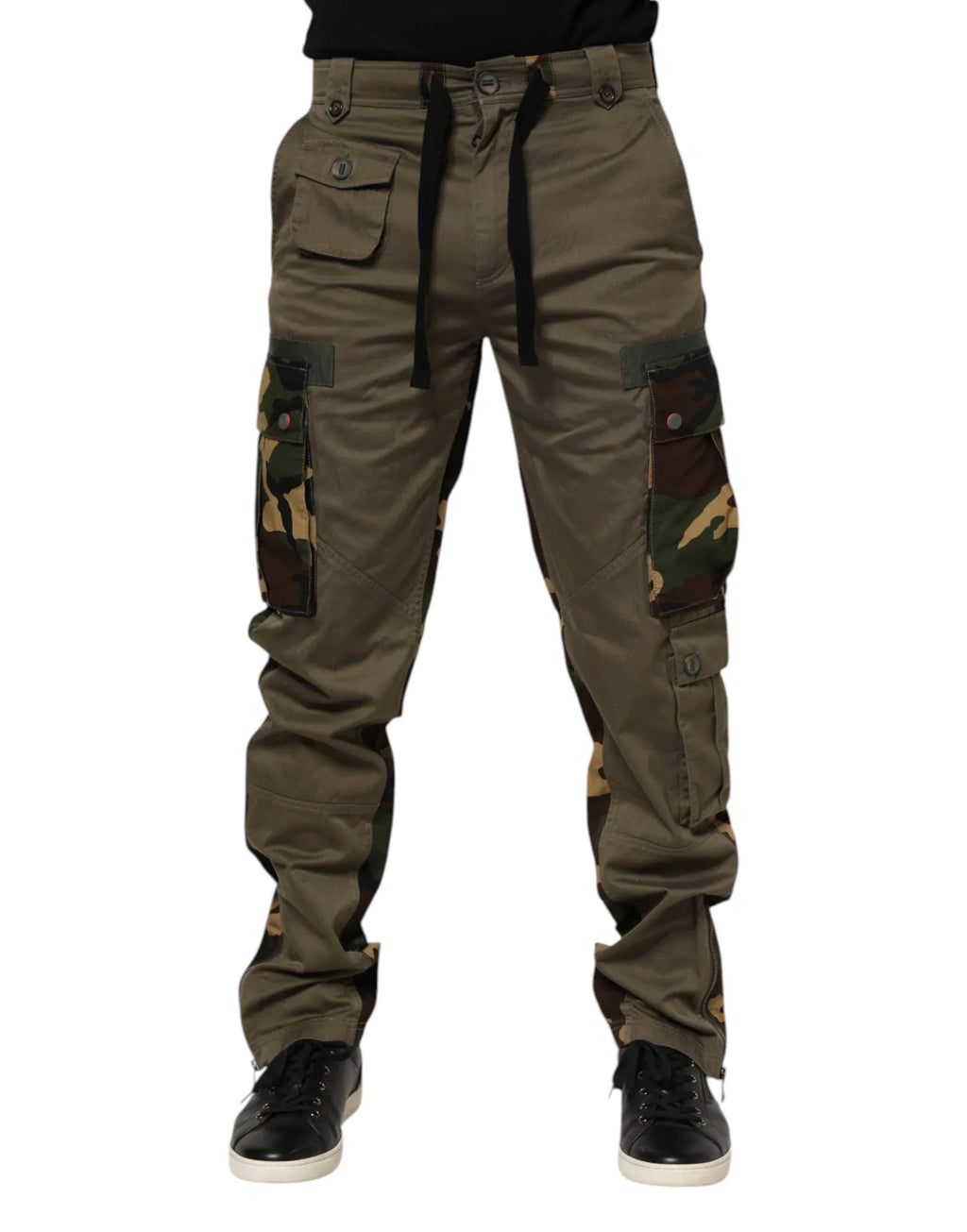 Dolce & Gabbana Brown Cotton Camouflage Cargo Pants - Zeiniez