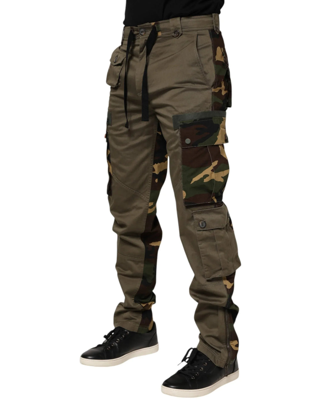 Dolce & Gabbana Brown Cotton Camouflage Cargo Pants - Zeiniez