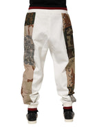 Dolce & Gabbana White Patchwork Jogger Pants - Zeiniez