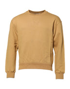 Dolce & Gabbana Mustard Cotton DG Embossed Pullover Sweater - Zeiniez