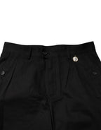 Dolce & Gabbana Black Cotton Knee Length Men Bermuda Shorts - Zeiniez