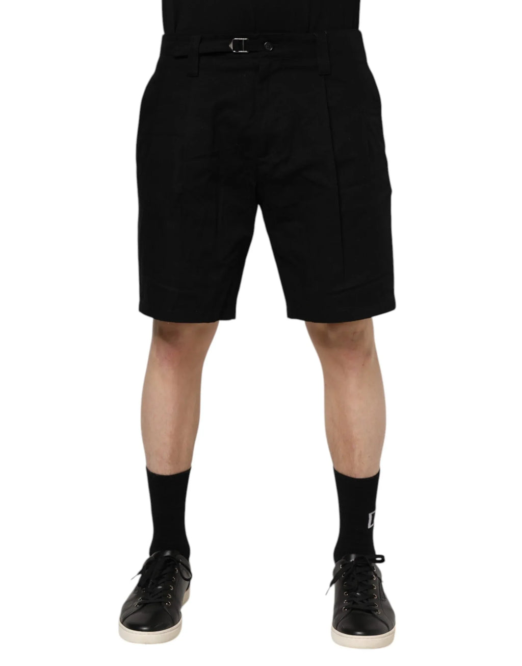 Dolce & Gabbana Black Cotton Knee Length Men Bermuda Shorts - Zeiniez