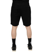 Dolce & Gabbana Black Cotton Knee Length Men Bermuda Shorts - Zeiniez