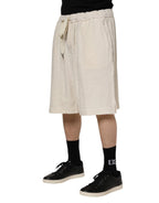 Dolce & Gabbana Ivory Cotton Men Bermuda Sweatshorts Shorts - Zeiniez