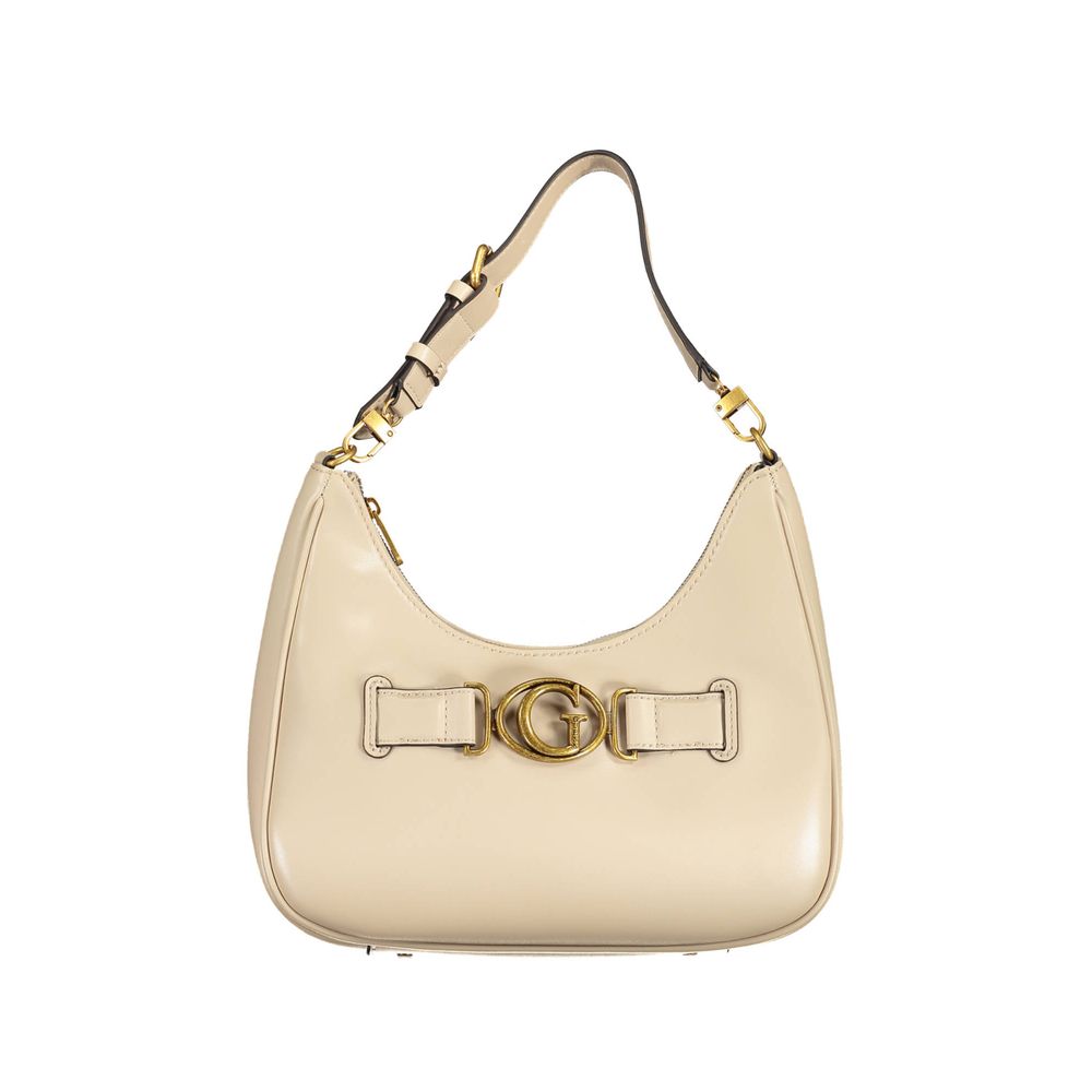 Guess Jeans Beige Polyurethane Women's Shoulder Bag - Zeiniez