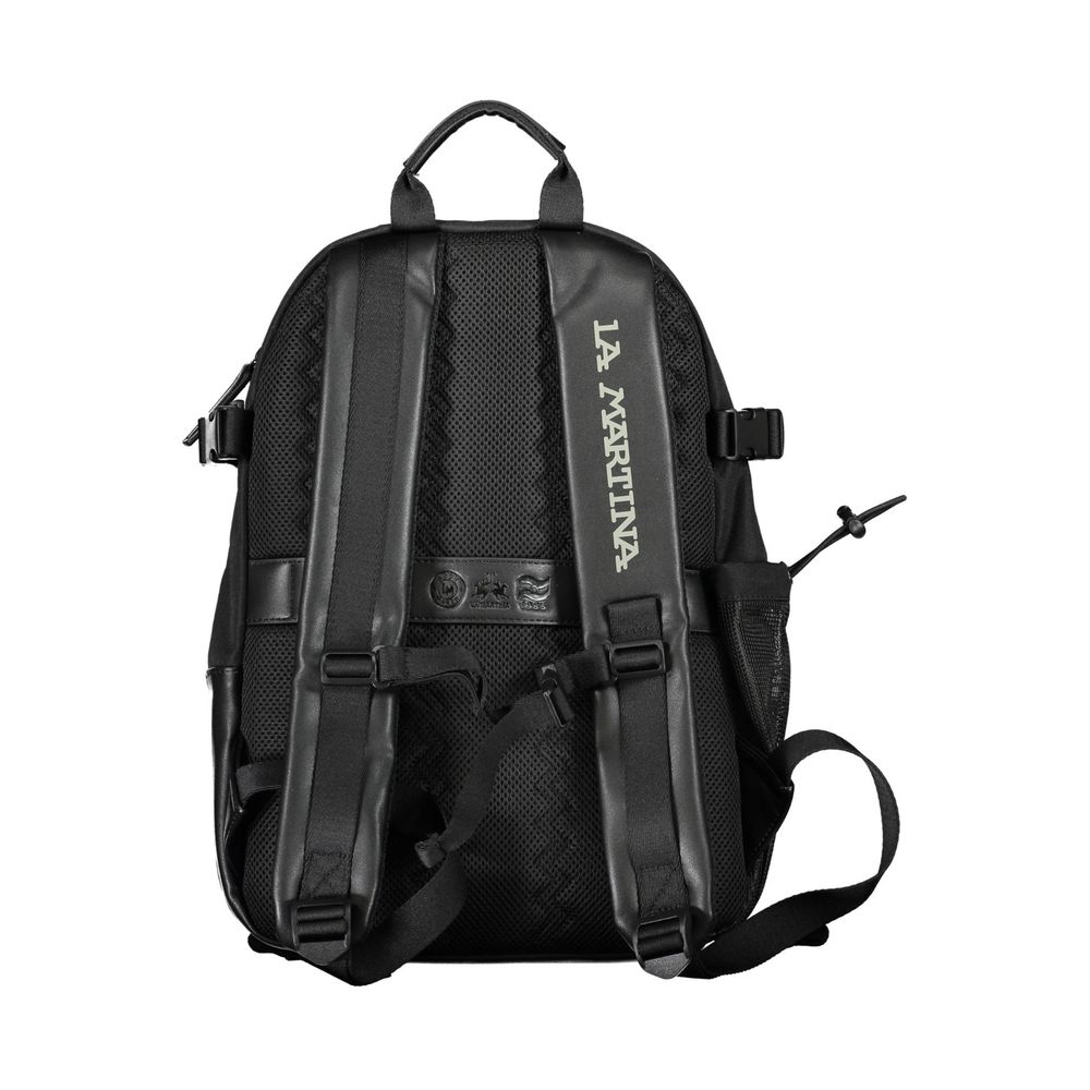 La Martina Black Polyester Men Backpack - Zeiniez
