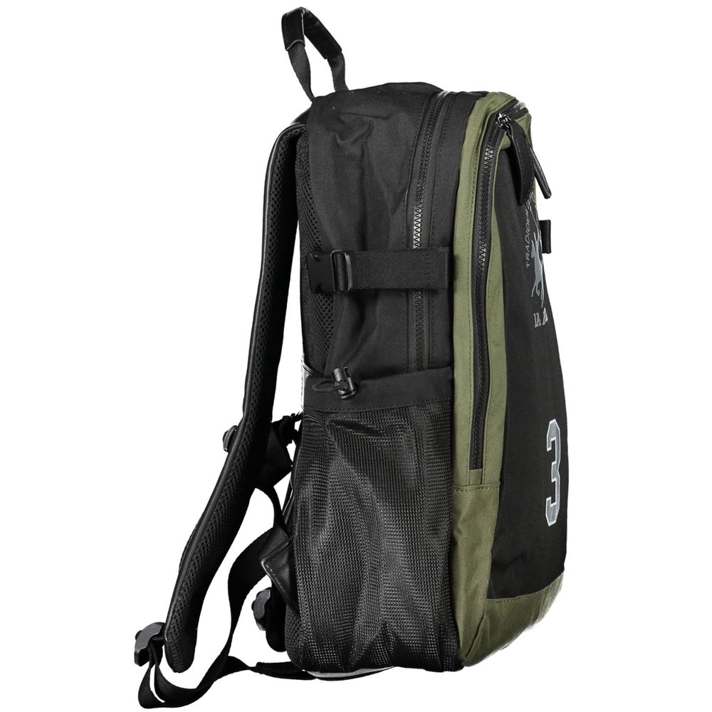La Martina Black Polyester Men Backpack - Zeiniez