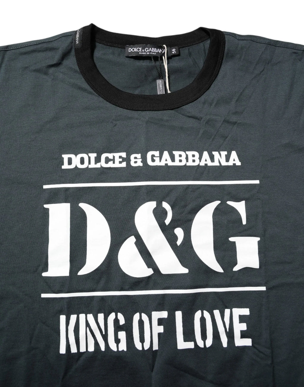 Dolce & Gabbana Black Cotton Printed Short Sleeves T-shirt - Zeiniez