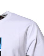 Dolce & Gabbana White Cotton Crew Neck Graphic Print T-shirt - Zeiniez