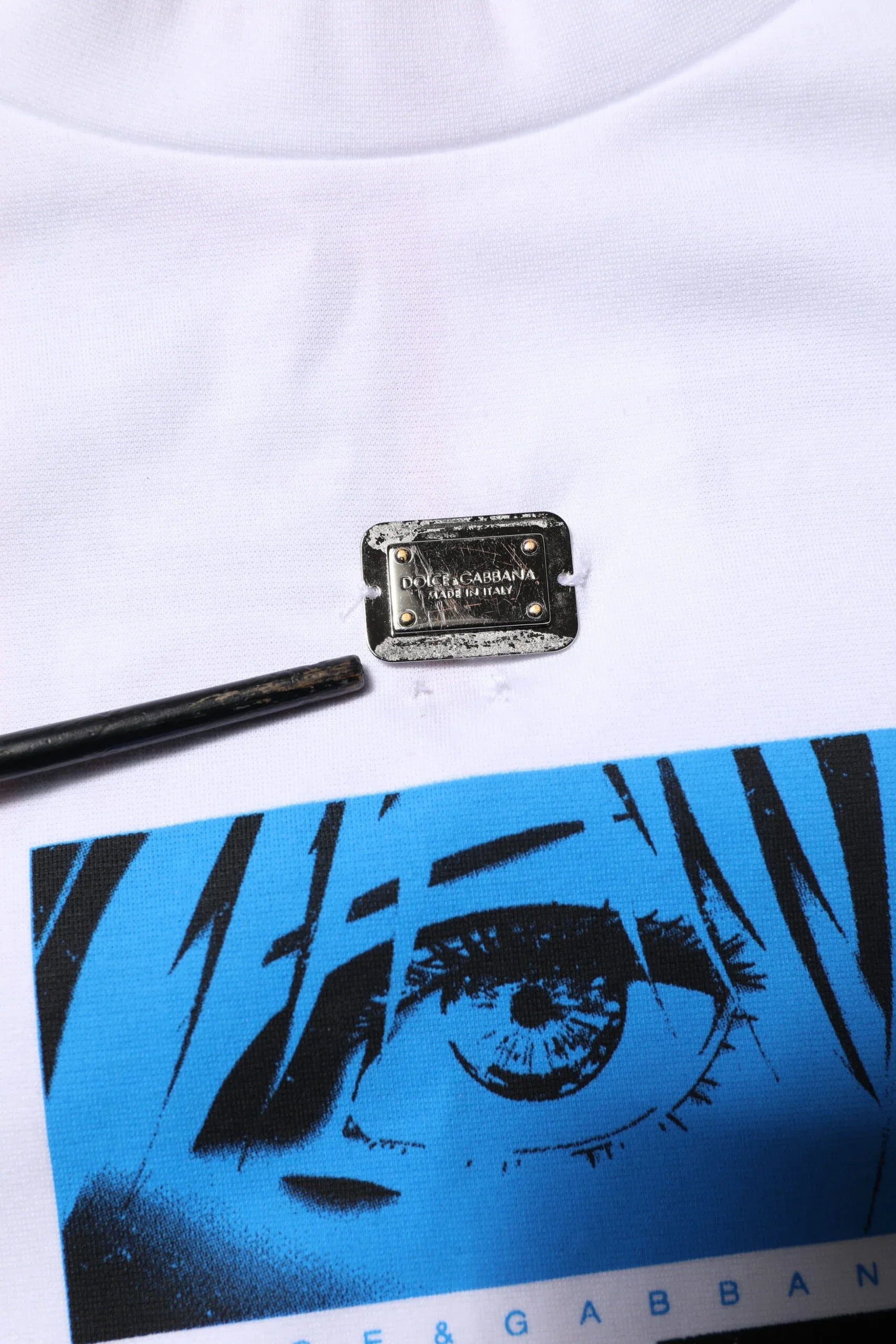 Dolce & Gabbana White Cotton Crew Neck Graphic Print T-shirt - Zeiniez