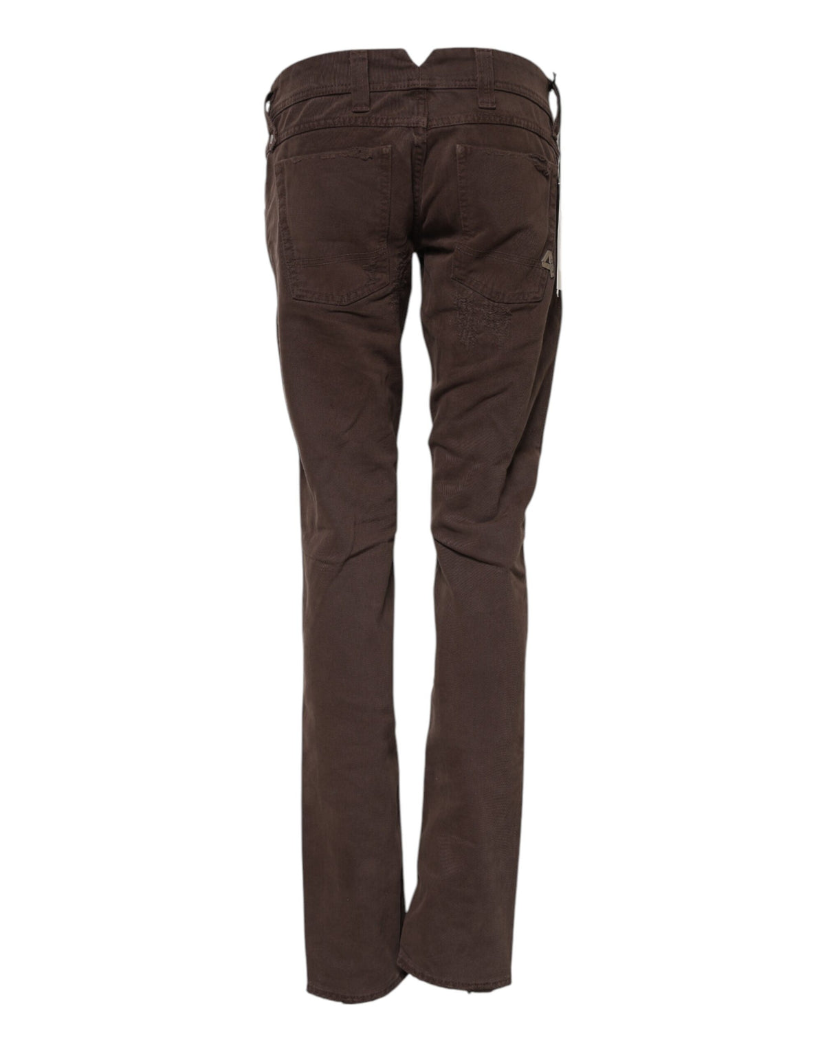 CYCLE Brown Cotton Low Waist Skinny Casual Jeans