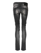 Acht Dark Gray Cotton Slim Fit Denim Low Waist Denim Jeans - Zeiniez