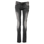 Acht Dark Gray Cotton Slim Fit Denim Low Waist Denim Jeans - Zeiniez