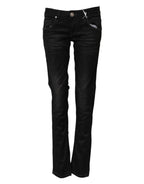 Acht Black Cotton Slim Fit Denim Low Waist Denim Jeans - Zeiniez