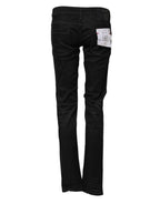 Acht Black Cotton Slim Fit Denim Low Waist Denim Jeans - Zeiniez