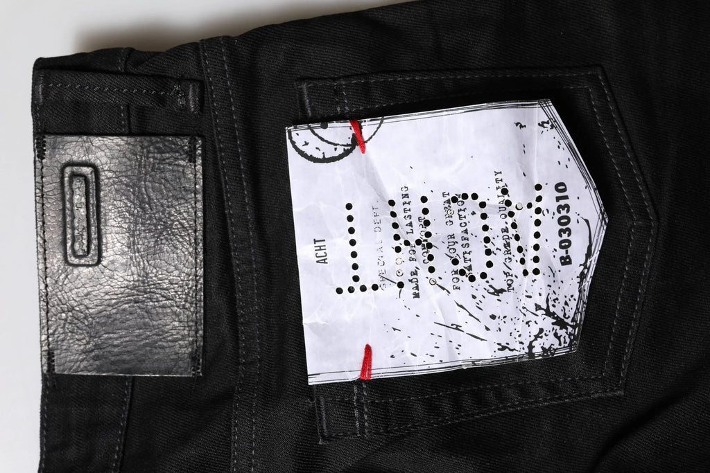 Acht Black Cotton Slim Fit Denim Low Waist Denim Jeans - Zeiniez