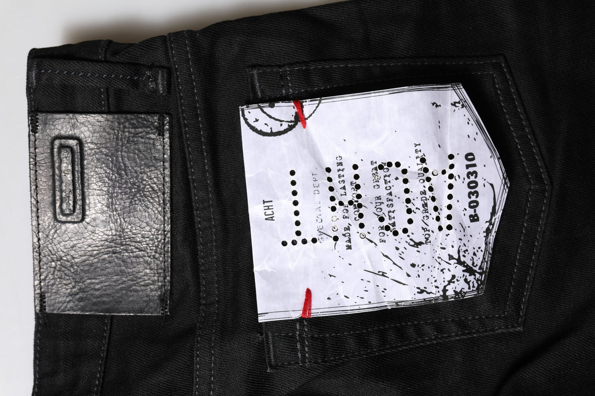 Acht Black Cotton Slim Fit Denim Low Waist Denim Jeans