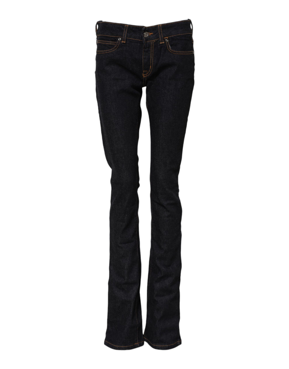 GF Ferre Dark Blue Cotton Mid Waisted Skinny Denim Jeans