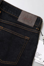 GF Ferre Dark Blue Cotton Mid Waisted Skinny Denim Jeans - Zeiniez