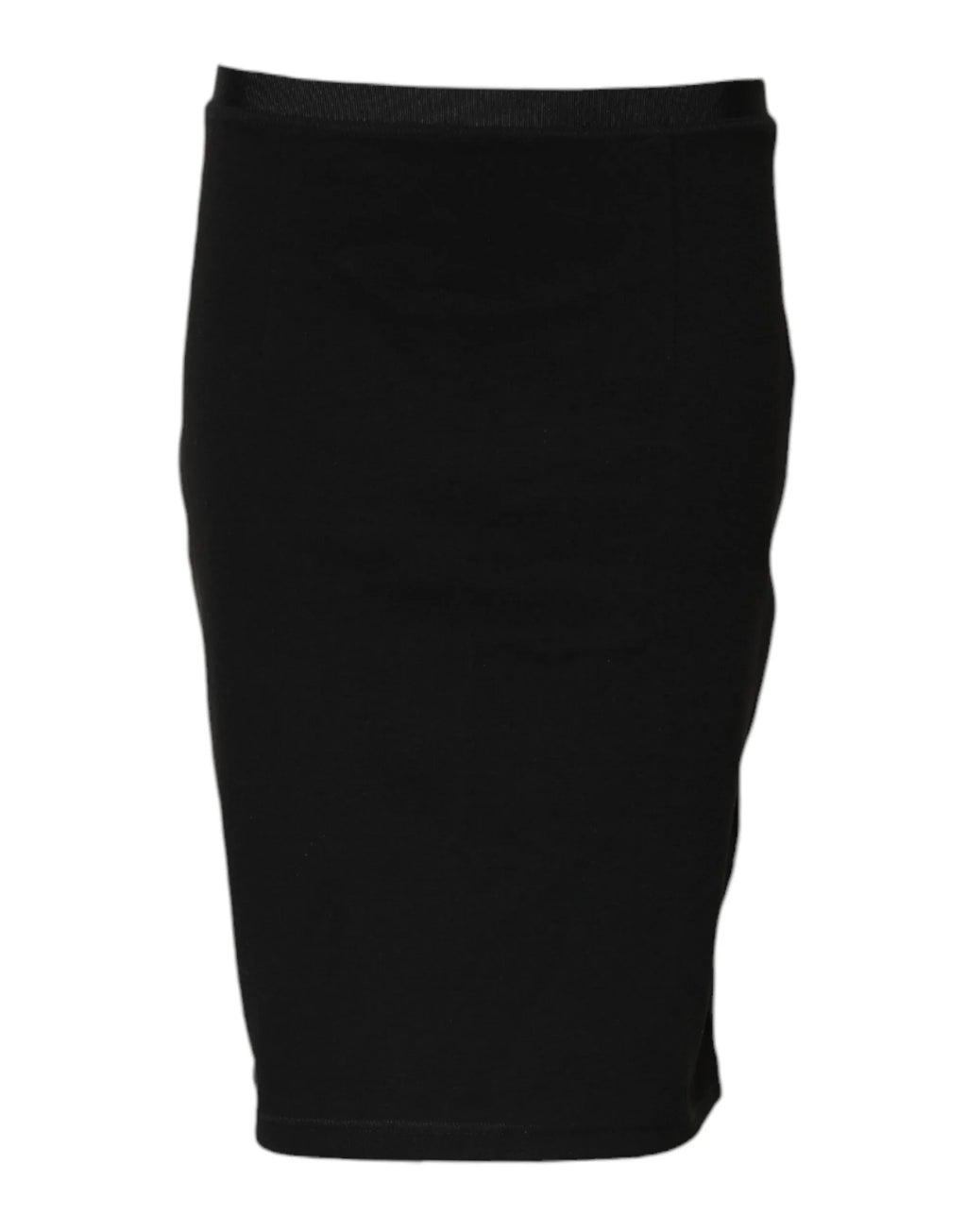GF Ferre Black Polyester Pencil Cut Knee Length Skirt - Zeiniez