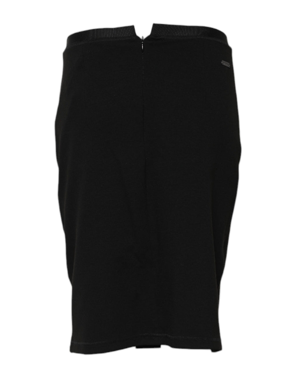 GF Ferre Black Polyester Pencil Cut Knee Length Skirt