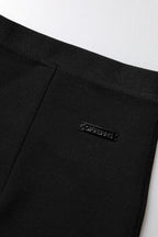 GF Ferre Black Polyester Pencil Cut Knee Length Skirt