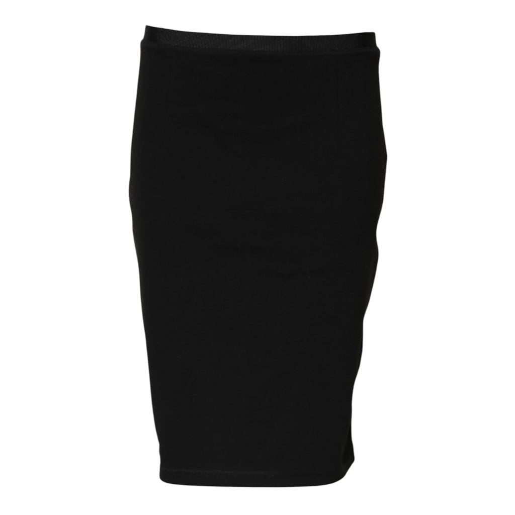 GF Ferre Black Polyester Pencil Cut Knee Length Skirt - Zeiniez