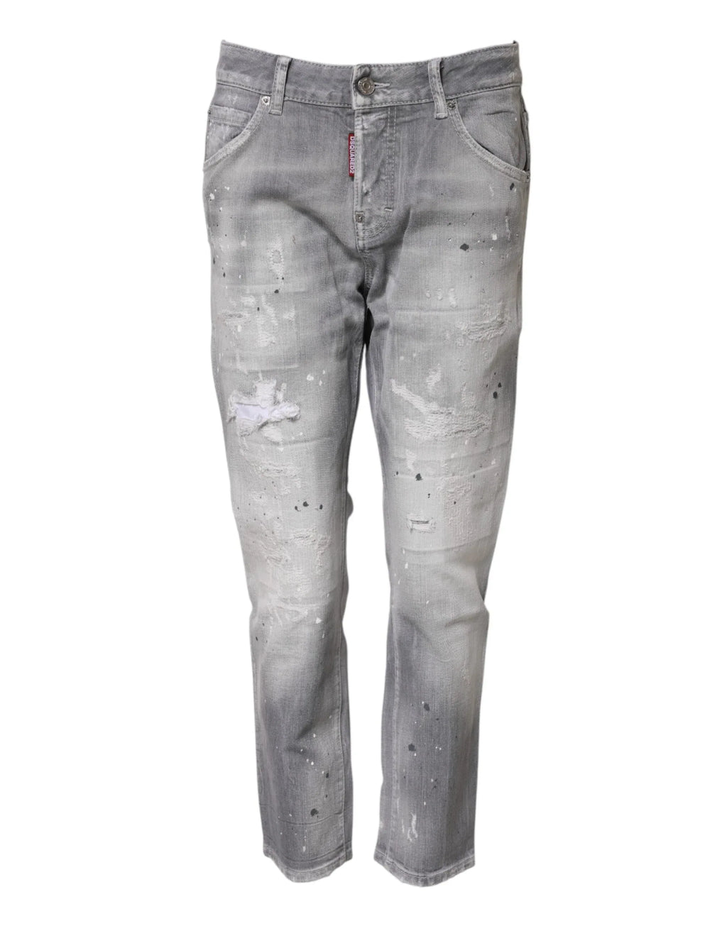 Dsquared² Gray Washed Mid Waist Tapered Jeans - Zeiniez